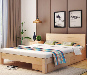 实木床现代简约